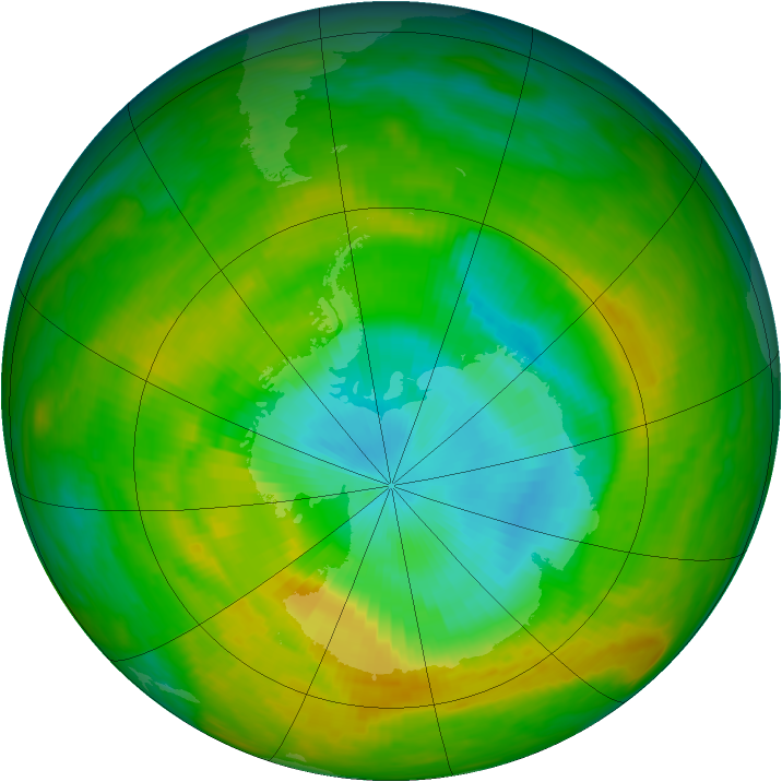 Antarctic ozone map for 17 November 1983